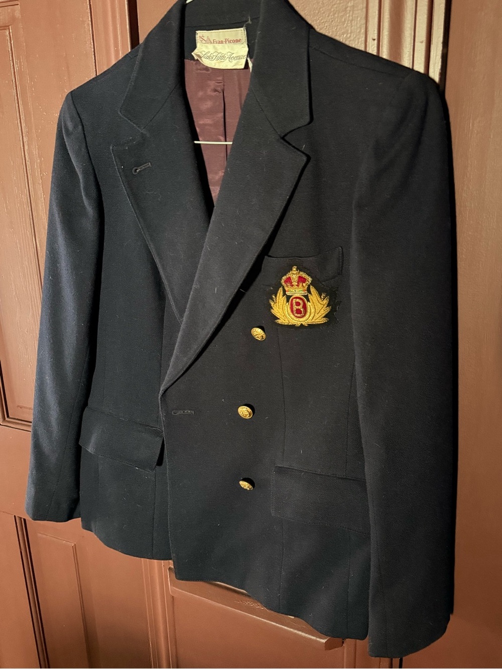 Navy Double-Breasted Crest Blazer size 4